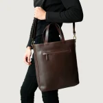 The Poet Vintage Brown Leather Tote Bag - Image 7