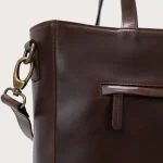 The Poet Vintage Brown Leather Tote Bag - Image 8
