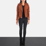 Alison Brown Suede Biker Jacket - Image 3