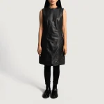 Luxe Black Leather Dress - Image 2