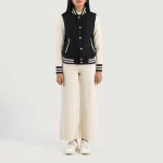 Savant Black & White Hybrid Varsity Jacket - Image 3