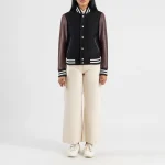 Savant Maroon & Black Hybrid Varsity Jacket - Image 4