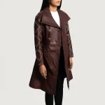 Missoni Maroon Leather Trench Coat - Image 2
