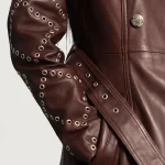 Missoni Maroon Leather Trench Coat - Image 6