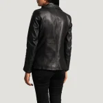 Selina Black Leather Blazer - Image 4