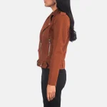 Alison Brown Suede Biker Jacket - Image 4