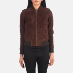 Bliss Brown Suede Bomber Jacket - Image 6