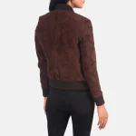 Bliss Brown Suede Bomber Jacket - Image 5