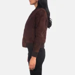 Bliss Brown Suede Bomber Jacket - Image 2