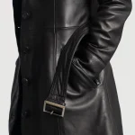 Moonlight Black Leather Trench Coat - Image 6