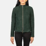 Rumella Green Suede Biker Jacket - Image 4