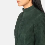 Rumella Green Suede Biker Jacket - Image 6
