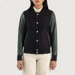 Savant Green & Black Hybrid Varsity Jacket - Image 5