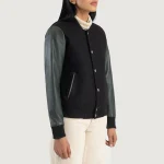 Savant Green & Black Hybrid Varsity Jacket - Image 2
