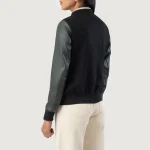 Savant Green & Black Hybrid Varsity Jacket - Image 3