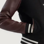 Savant Maroon & Black Hybrid Varsity Jacket - Image 6