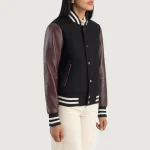 Savant Maroon & Black Hybrid Varsity Jacket - Image 2