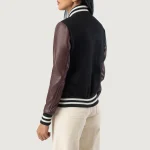 Savant Maroon & Black Hybrid Varsity Jacket - Image 3