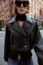 Short Trench Leather Coat - Image 2