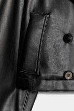 Short Trench Leather Coat - Image 6