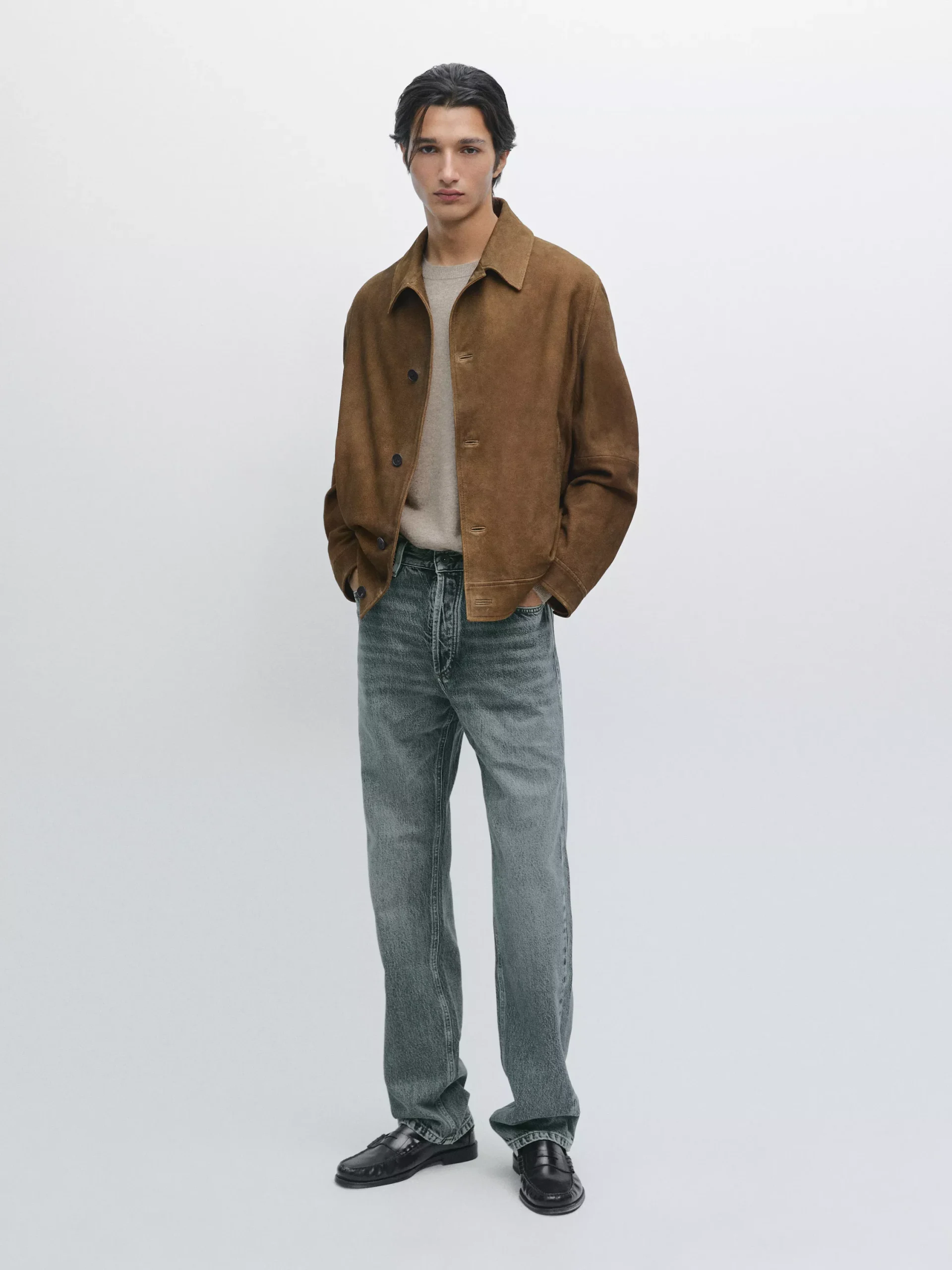 03310460706-o6 Nappa Leather Jacket With Buttons - Image 1