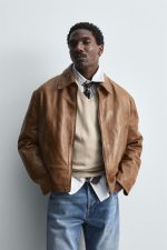 Vintage Leather Biker Jacket - Image 2