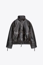 Leather Bomber Jacket - Image 3