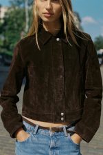 Suede Leather Short Jacket - Image 4