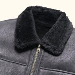 Shearling Leather Bomber Jacket - Image 2