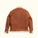 Shearling Leather Bomber Jacket - Image 4