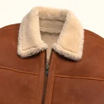 Shearling Leather Bomber Jacket - Image 2