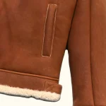 Shearling Leather Bomber Jacket - Image 3