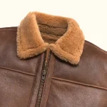 Shearling Leather Bomber Jacket - Image 2