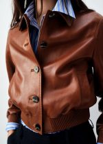 Brown Bomber Jacket - Image 6