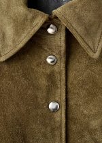 Suede Leather Jacket With Buttons - Image 5