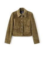 Suede Leather Jacket With Buttons - Image 6