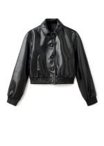 Bomber Leather jacket Black - Image 8