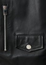 Biker Leather Jacket In Black - Image 11