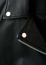 Biker Leather Jacket In Black - Image 10