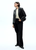 Biker Leather Jacket In Black - Image 8