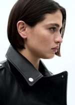 Biker Leather Jacket In Black - Image 6