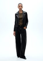 Biker Leather Jacket In Black - Image 2