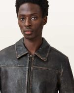 Alkan Leather Jacket,Black Nearly Black - Image 6
