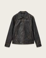 Alkan Leather Jacket,Black Nearly Black - Image 11