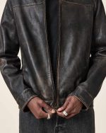 Alkan Leather Jacket,Black Nearly Black - Image 10
