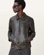 Alkan Leather Jacket,Black Nearly Black - Image 9
