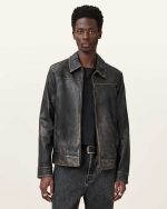 Alkan Leather Jacket,Black Nearly Black - Image 3