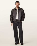 Marco Oversized Leather Bomber Jacket - Image 4