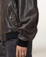 Marco Oversized Leather Bomber Jacket - Image 7