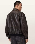 Marco Oversized Leather Bomber Jacket - Image 6